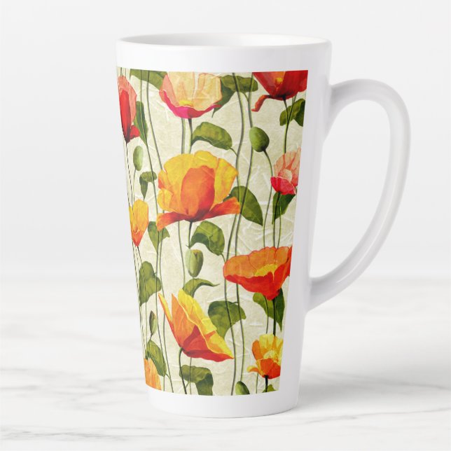 Brilliant Poppies Latte Mug (Right)