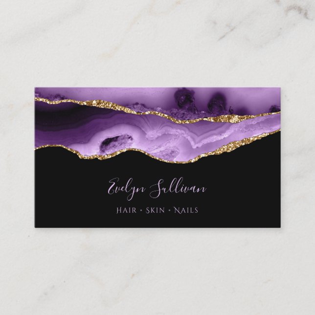brilliant purple agate business card (Front)