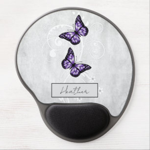 Brilliant Purple Butterflies Gel Mouse Pad