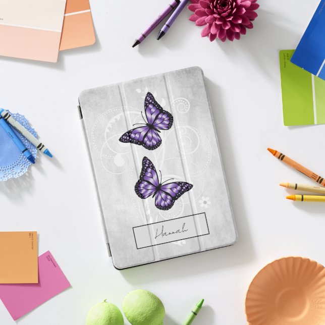 Brilliant Purple Butterflies iPad Pro Cover (Desk)