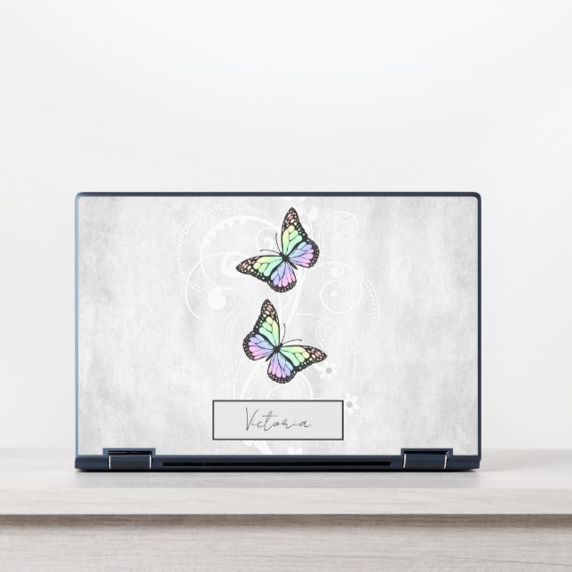 Brilliant Rainbow Butterflies HP Laptop Skin (Front)