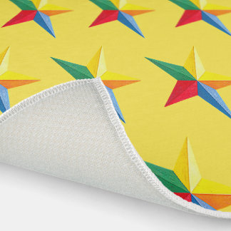 BRILLIANT RED, BLUE, YELLOW, & GREEN STARS  OUTDOOR RUG