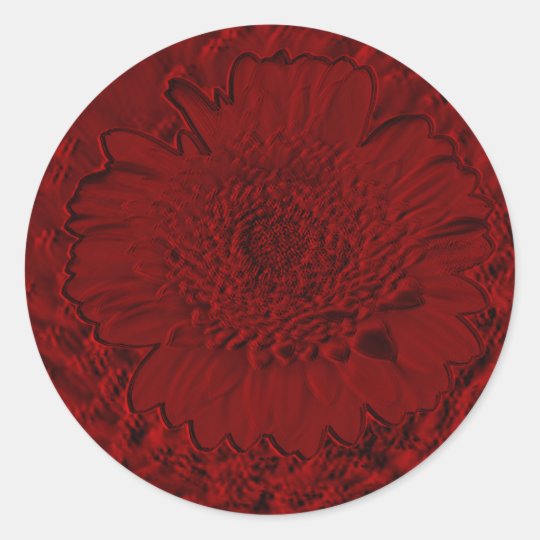 Brilliant Red Flower Classic Round Sticker