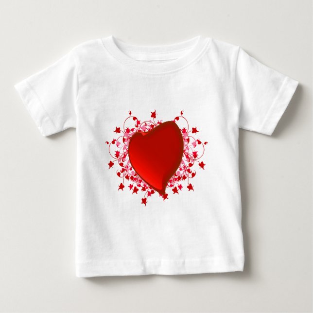Brilliant Red Heart Baby T-Shirt (Front)
