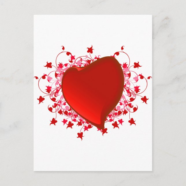 Brilliant Red Heart Postcard (Front)