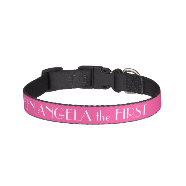 Brilliant Rose Pink Dog Collar Personalized (Front)