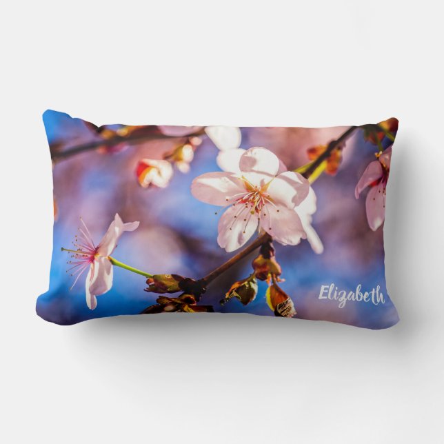 Brilliant Sakura Blossoms Lumbar Pillow (Front)