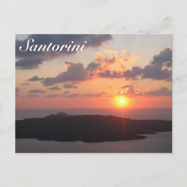 Brilliant Santorini Sunset Postcard (Front)