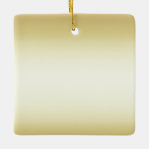 Brilliant shiny gold double sided ceramic ornament