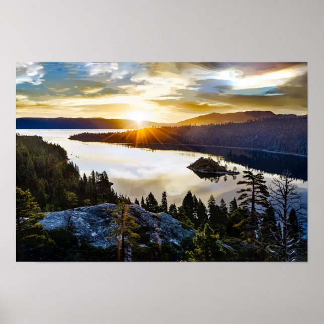 Brilliant Sky at Emerald Bay Lake Tahoe California Poster (Front)