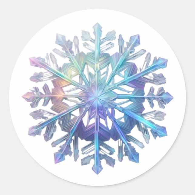 Brilliant Snowflake Classic Round Sticker (Front)