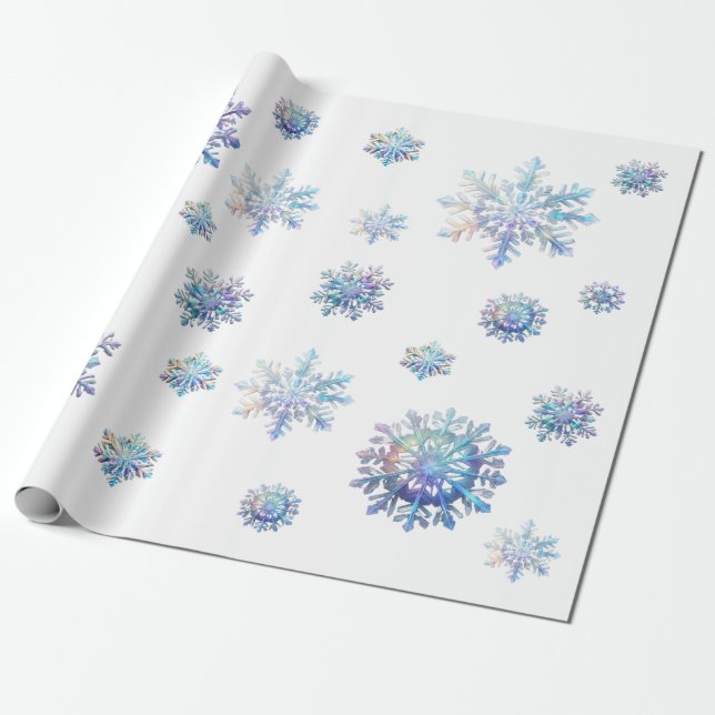 Brilliant Snowflake Wrapping Paper (Unrolled)