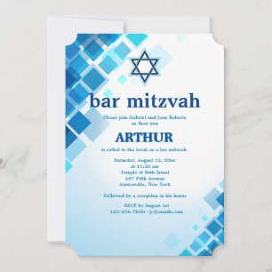 Brilliant Squares Bar Mitzvah Invitation
