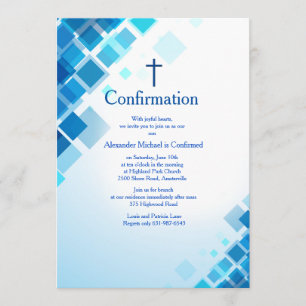 Brilliant Squares Confirmation Invitation