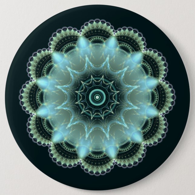 Brilliant star fractal mandala button (Front)