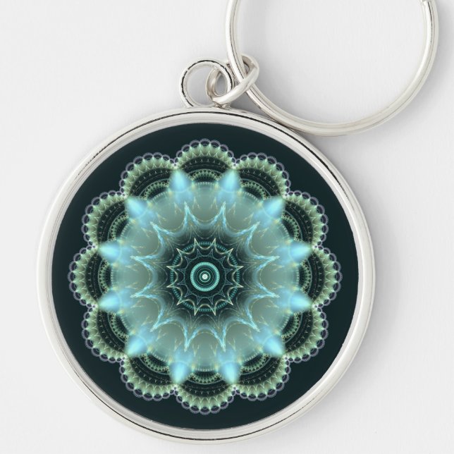 Brilliant star fractal mandala keychain (Front)