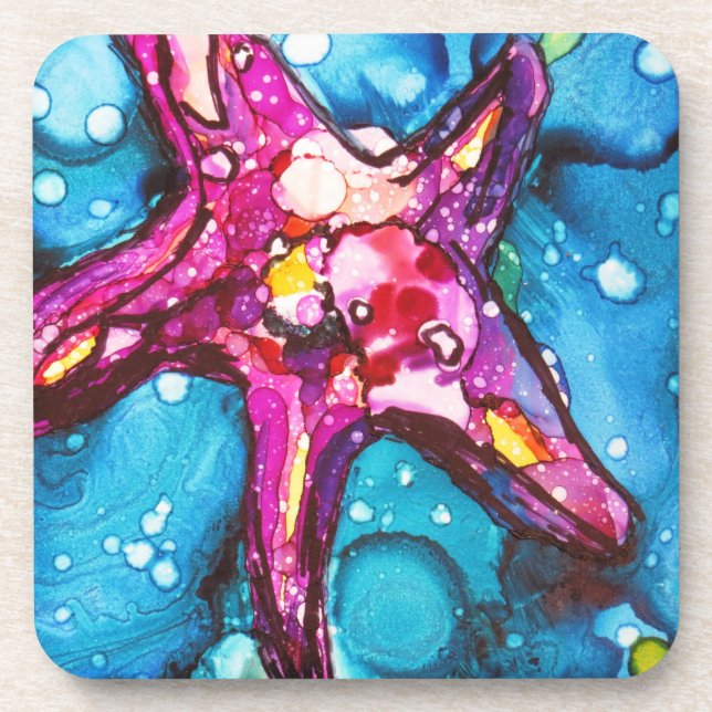 Brilliant Starfish Beverage Coaster (Front)