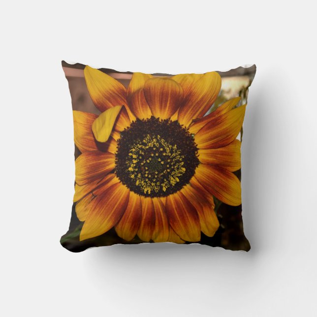 Brilliant Sunflower Throw Pillow (Front)