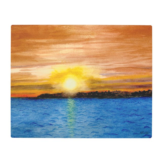 Brilliant Sunset in Door County, WI Metal Print (Front)