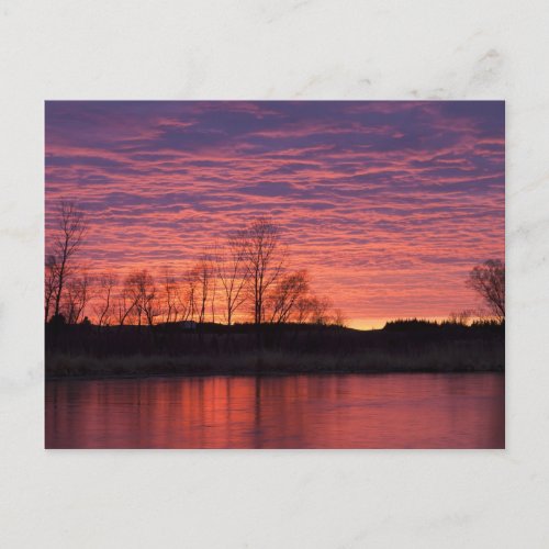 Brilliant sunset reflects into the Calamus River Postcard