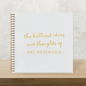 Brilliant Teacher | Modern Blue Gray and Gold Notebook