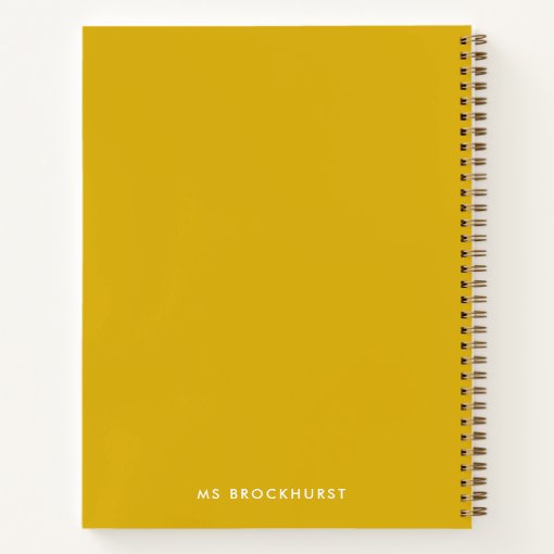 Brilliant Teacher Mustard Yellow Retro Typography Notebook | Zazzle