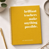 Brilliant Teacher Mustard Yellow Retro Typography