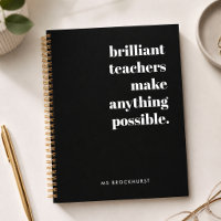 Brilliant Teacher Retro Stylish Black and White
