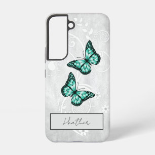 Brilliant Teal Butterflies Samsung Galaxy S22 Case