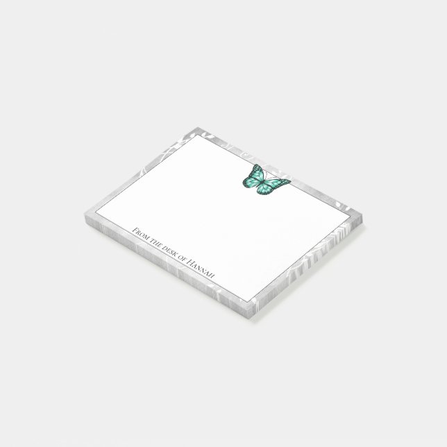 Brilliant Teal Butterfly Notes (Angled)