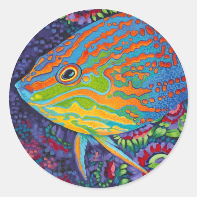 Brilliant Tropical Fish I Classic Round Sticker (Front)