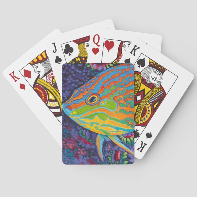 Brilliant Tropical Fish I Poker Cards (Back)