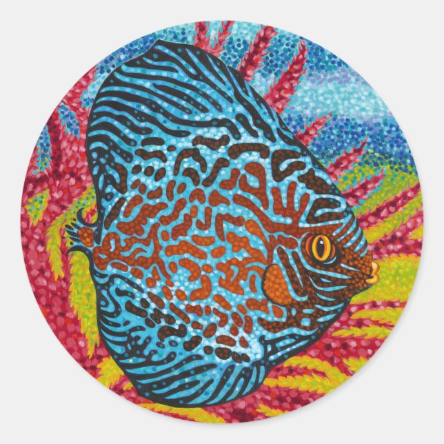 Brilliant Tropical Fish II Classic Round Sticker (Front)