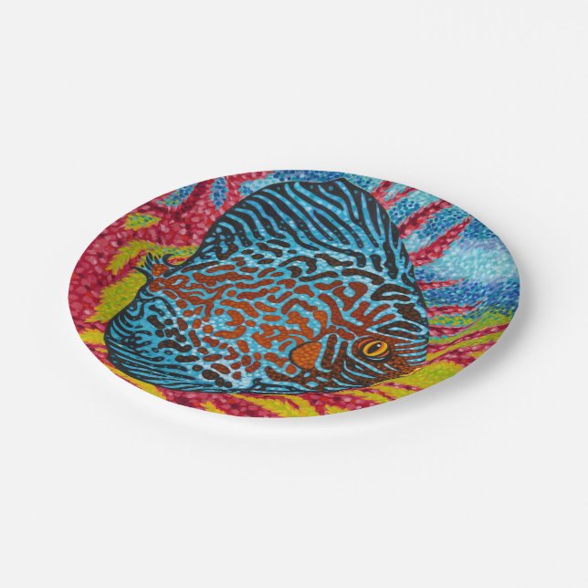 Brilliant Tropical Fish II Paper Plates (Angled)