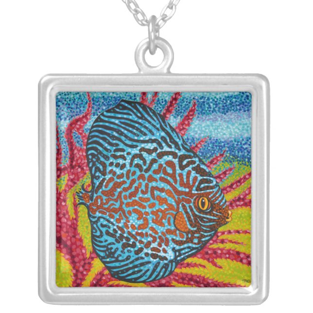 Brilliant Tropical Fish II Silver Plated Necklace (Front)