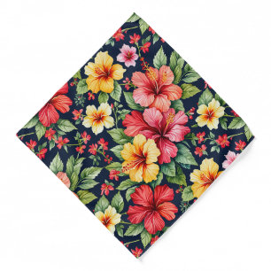 Brilliant Tropical Hibiscus Bandana