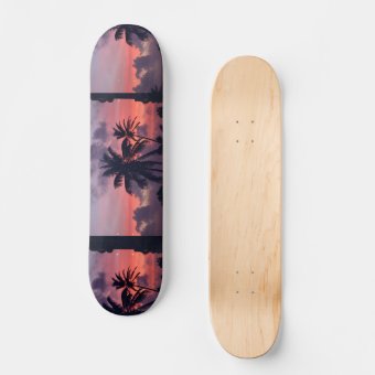 Brilliant Tropical Sunset Skateboard Deck | Zazzle