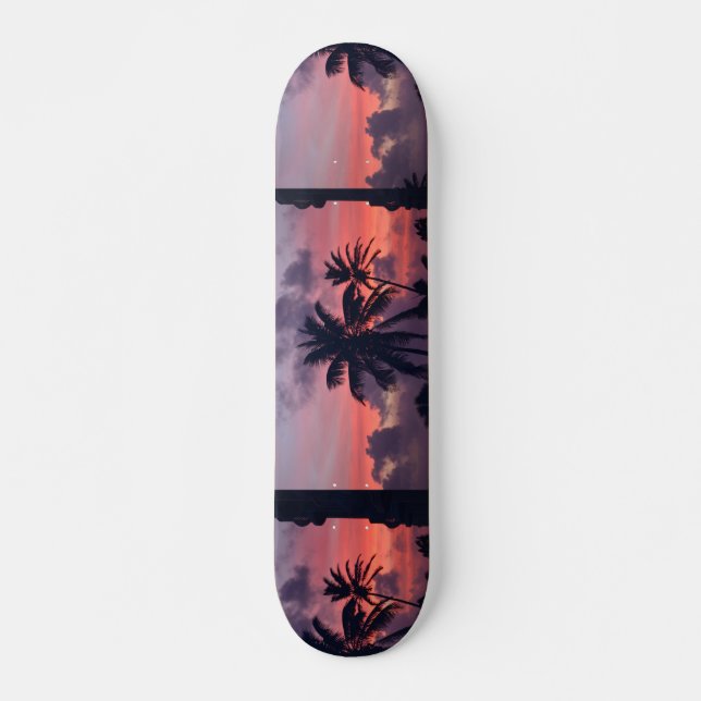 Brilliant Tropical Sunset Skateboard Deck (Front)