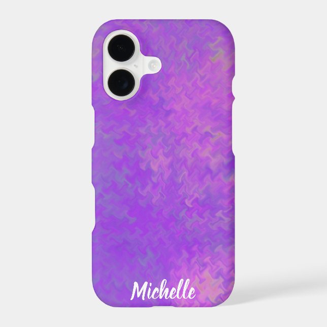 Brilliant Violet Marbled Artsy Personalized Case-Mate iPhone Case (Back)