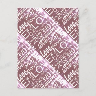 Brilliant White and Pink Classic Love Words