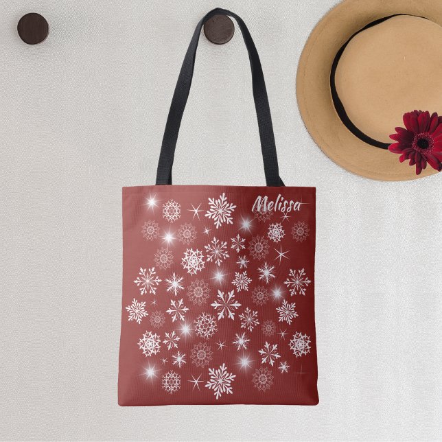  Brilliant White Winter Snowflakes Tote Bag (Creator Uploaded)
