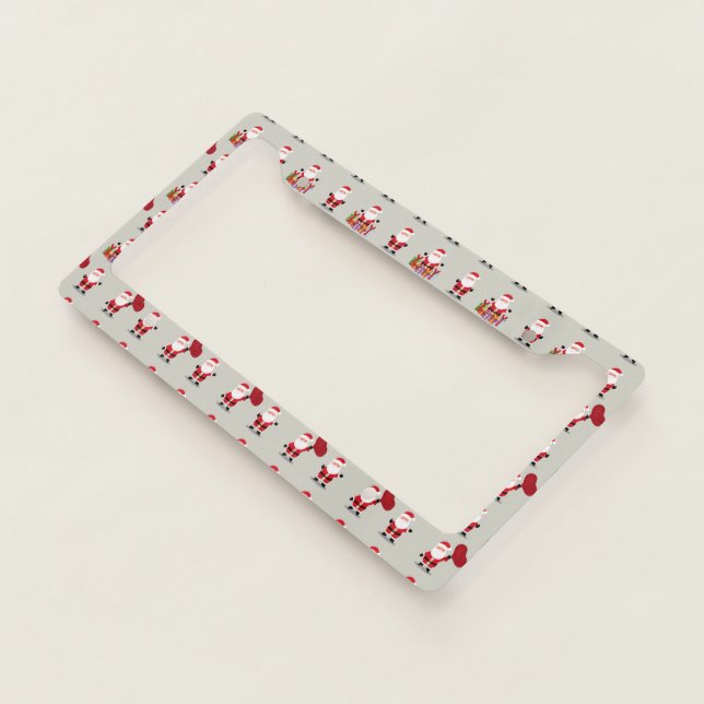 Brilliant Wonderful Christmas Red Santa Claus  License Plate Frame (3/4)