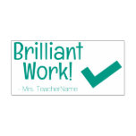 [ Thumbnail: "Brilliant Work!" School Teacher Rubber Stamp ]
