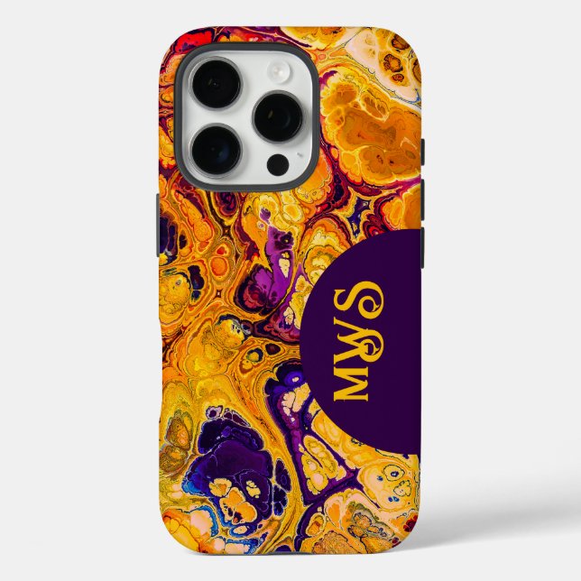 Brilliant Yellow Orange Fractal Design Case-Mate iPhone Case (Back)