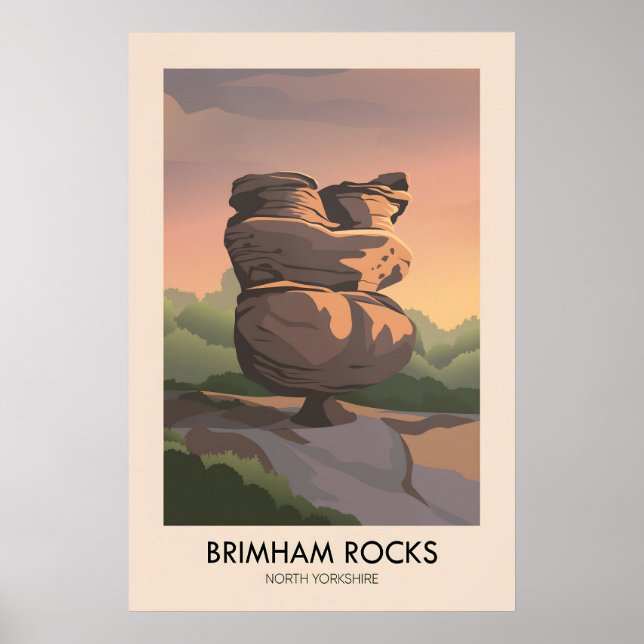 Brimham Rocks AONB Travel Poster (Front)