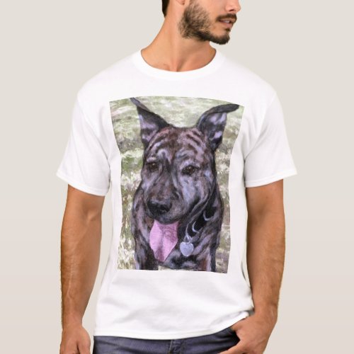 Brindle Amstaff American Staffordshire Terrier Dog T_Shirt