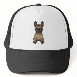 Brindle And White Boston Terrier Cute Cartoon Dog Trucker Hat