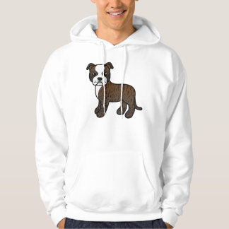 Brindle And White Staffordshire Bull Terrier Dog Hoodie