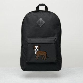 Brindle And White Staffordshire Bull Terrier Dog Port Authority® Backpack