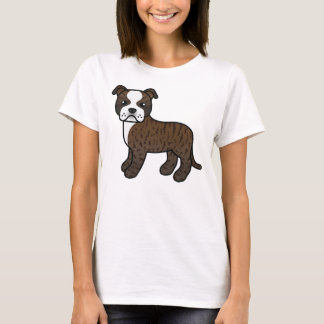 Brindle And White Staffordshire Bull Terrier Dog T-Shirt